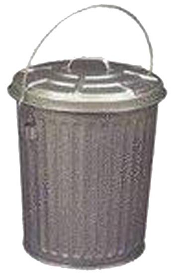 (image for) 10 gallon Galvanized Trash Can with Lid (case of 6, with lids)